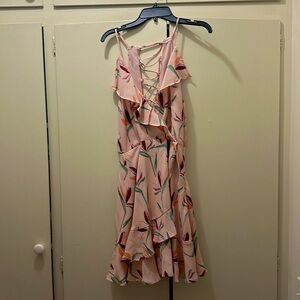 Bobbi Rocco Los Angeles Pink Chiffon Wrap Style Dress